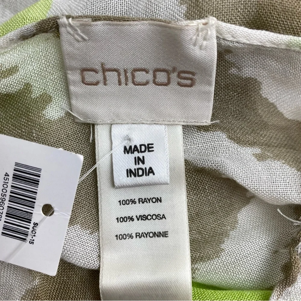 Chico’s Mint Mist Retro Diamonds Infinity Scarf - Picture 3 of 3